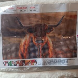 Diamond Art Painting Kit with Highland Cow Design 30x20